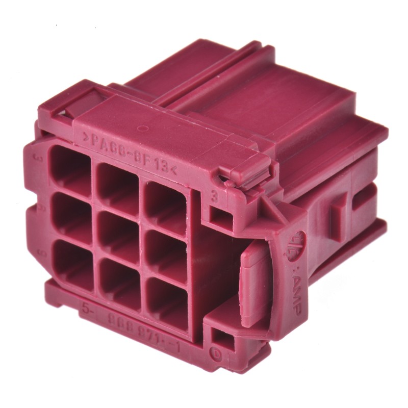 5 pcs - TE Connectivity, AMP MCP 2.8 Automotive Connector Socket 9 Way