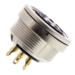 1 pcs - Lumberg 5 Pole Din Socket, DIN EN 60529, 5A, 250 V ac IP68, Female, Panel Mount