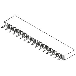 1 pcs - Samtec BCS Series Straight Through Hole Mount PCB Socket, 16-Contact, 1-Row, 2.54mm Pitch, Solder Termination