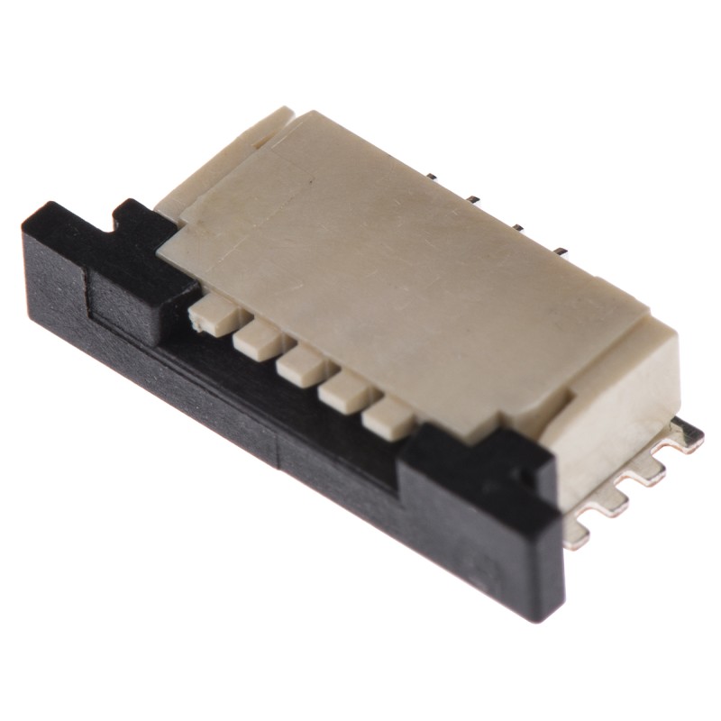 10 pcs - TE Connectivity, FPC 1mm Pitch 4 Way Right Angle Female FPC Connector, ZIF Top Contact