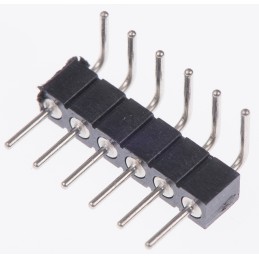 5 pcs - Preci-Dip Right Angle Through Hole Pin Header, 6 Contact(s), 2.0mm Pitch, 1 Row(s), Unshrouded