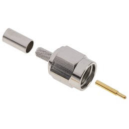 1 pcs - Telegartner, Plug Cable Mount SMA Connector, 50Ω, Crimp Termination, Straight Body