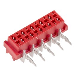 5 pcs - TE Connectivity Micro-MaTch Series Right Angle Through Hole Mount PCB Socket, 10-Contact, 2-Row, 2.54mm Pitch, Solder