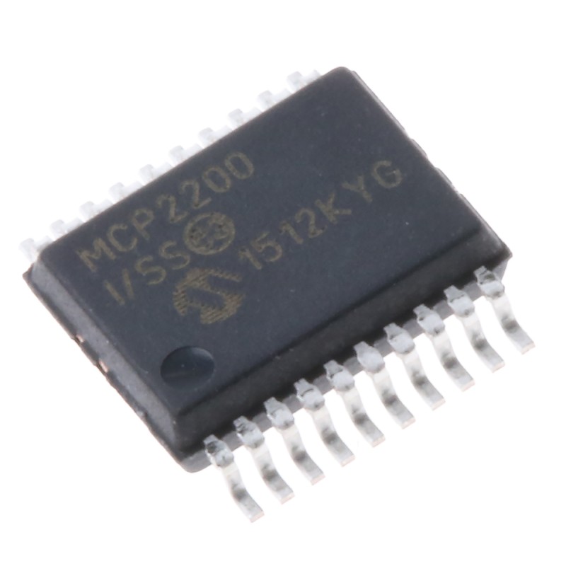 10 pcs - MCP2200-I/SS Microchip MCP2200-I/SS, USB Controller, 12Mbps, USB 2.0, 5.5 V, 20-Pin SSOP