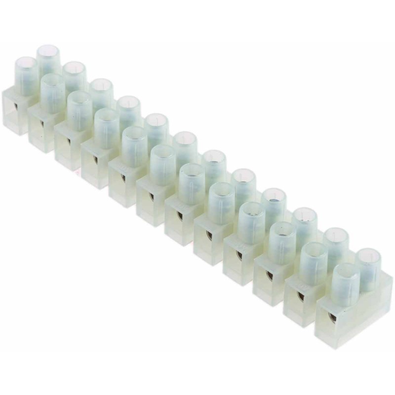5 pcs - RS PRO Non-Fused Terminal Block, 12-Way, 24A, 2.5 mm² Wire, Screw Down Termination