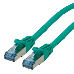 1 pcs - Roline Cat6a Straight Male RJ45 to Straight Male RJ45 Ethernet Cable, S/FTP, Green LSZH Sheath, 1.5m