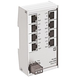 1 pcs - HARTING DIN Rail Mount Ethernet Switch, 8 RJ45 Ports, 10/100Mbit/s Transmission, 24V dc
