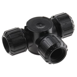 1 pcs - Adaptaflex T Piece, Conduit Fitting, 16mm Nominal Size, M16, Nylon 66, Black