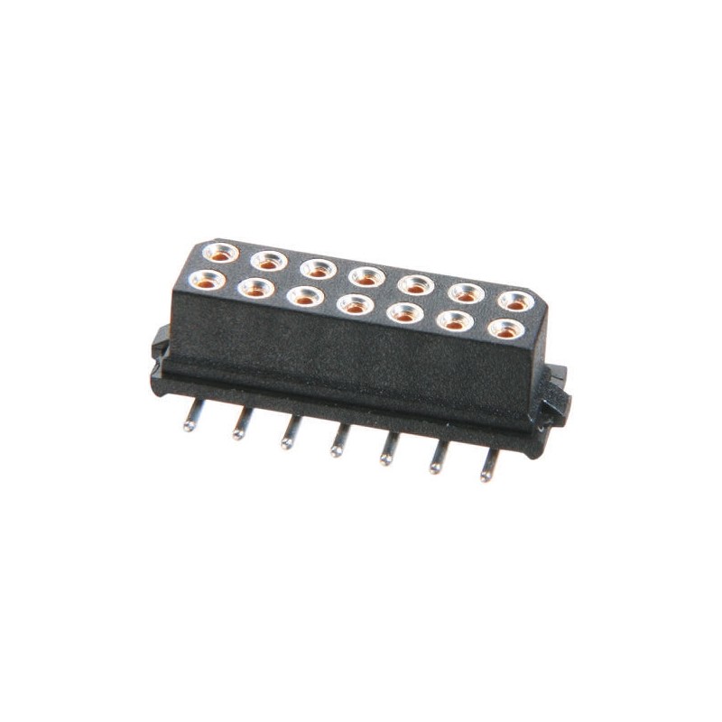 1 pcs - HARWIN m80 Series Straight Surface Mount PCB Socket, 8-Contact, 2-Row, 2mm Pitch, Solder Termination