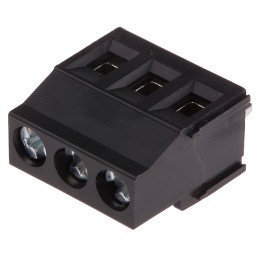 5 pcs - Phoenix Contact MKDSN 2.5/3 HT BK Series PCB Terminal Block, 3-Contact, 5mm Pitch, Through Hole Mount, 1-Row, Solder
