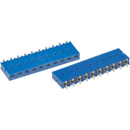 5 pcs - Amphenol Communications Solutions Straight Surface Mount PCB Socket, 12-Contact, 1-Row, 2.54mm Pitch, Solder Terminatio