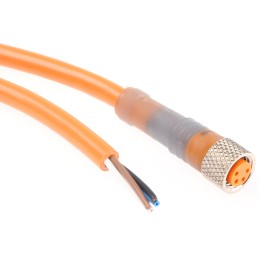 1 pcs - Lumberg Automation Straight Female 4 way M8 to Straight Male 4 way Unterminated Sensor Actuator Cable, 2m
