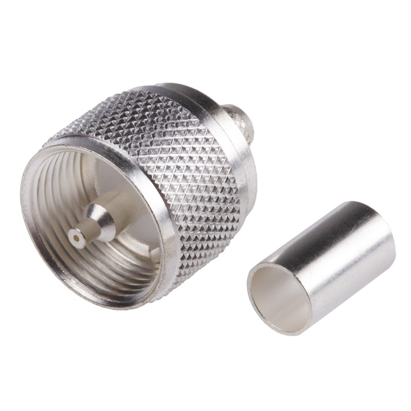 1 pcs - RS PRO, Plug Cable Mount UHF Connector, 75Ω, Crimp Termination, Straight Body