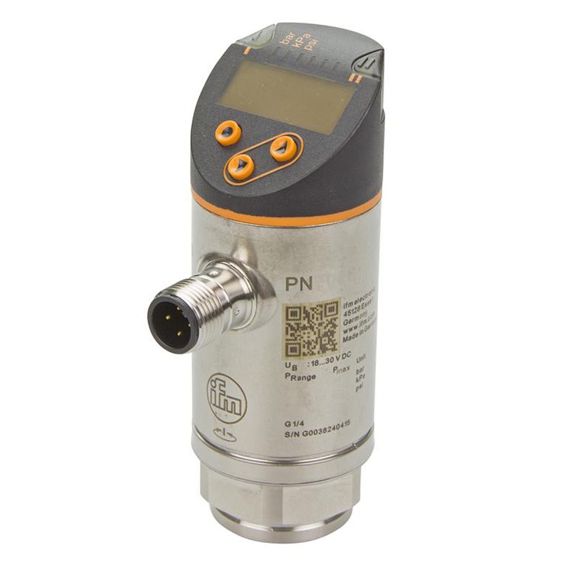 1 pcs - ifm electronic Pressure Sensor, -1bar Min, 10bar Max, 2x PNP/NPN-NO/NC Output, Relative Reading