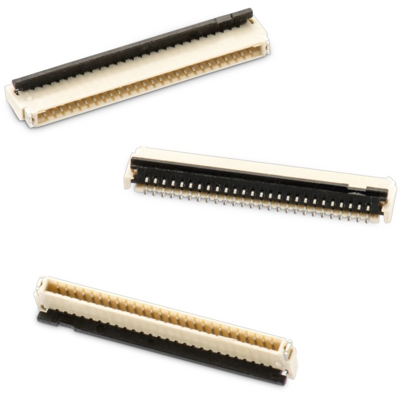 10 pcs - Wurth Elektronik, WR-FPC, 687 0.5mm Pitch 10 Way Horizontal Male FPC Connector, ZIF Top and Bottom contact