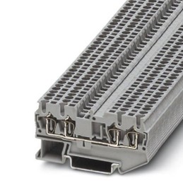 5 pcs - Phoenix Contact ST 1.5/S-QUATTRO Series Grey DIN Rail Terminal Block, Single-Level, Spring Clamp Termination