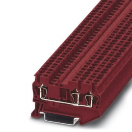 5 pcs - Phoenix Contact ST 2.5-TWIN RD Series Red DIN Rail Terminal Block, Single-Level, Spring Clamp Termination