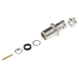 1 pcs - Telegartner, jack Cable Mount BNC Connector, 75Ω, Clamp Termination, Straight Body