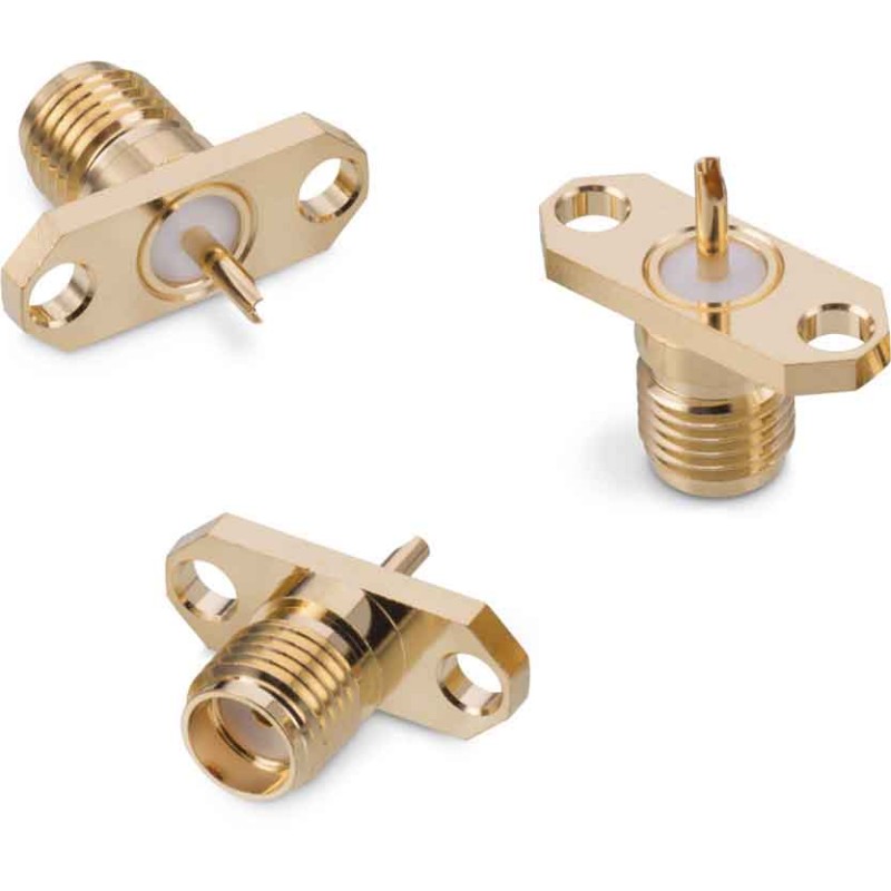1 pcs - Wurth Elektronik WR-SMA Series, jack Flange Mount SMA Connector, Solder Termination, Straight Body