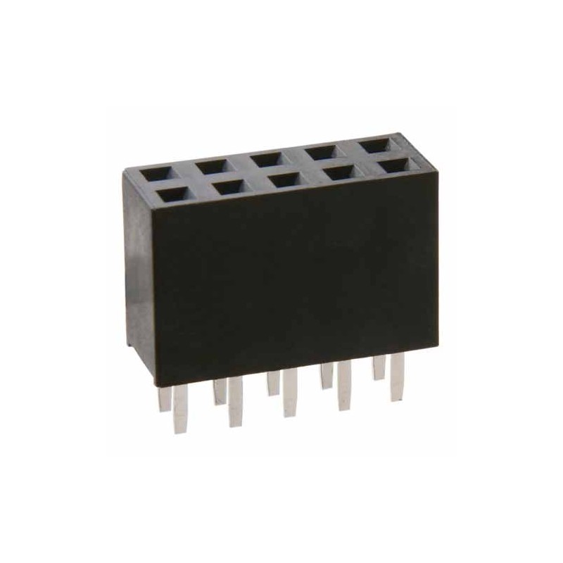 5 pcs - HARWIN Straight Through Hole Mount PCB Socket, 6-Contact, 2-Row, 2.54mm Pitch, Solder Termination