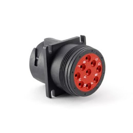 1 pcs - Amphenol Industrial Circular Connector, 9 Contacts, Flange Mount, Plug, Female, IP67, AHD Series