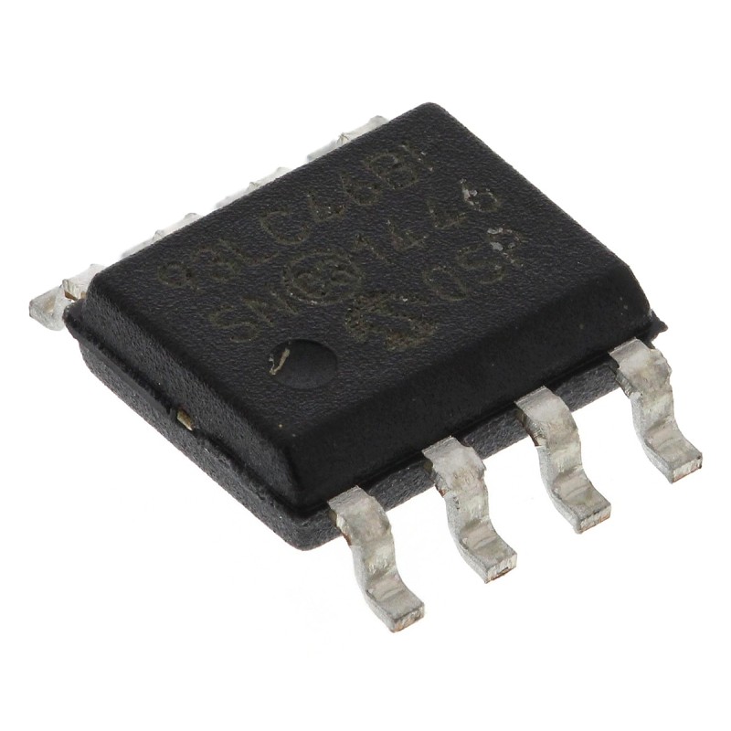 100 pcs - 93LC46B-I/SN Microchip 93LC46B-I/SN, 1kbit Serial EEPROM Memory, 200ns 8-Pin SOIC Serial-Microwire