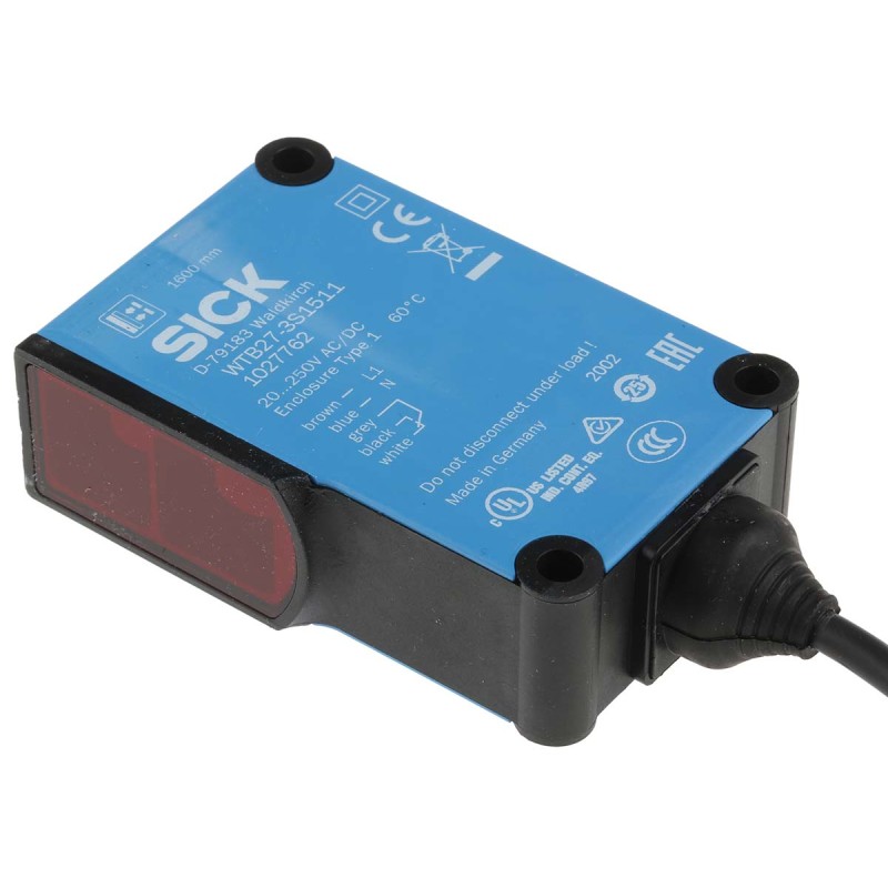 1 pcs - Sick Diffuse Photoelectric Sensor, Block Sensor, 30 mm - 1.6 m Detection Range