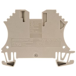 5 pcs - Weidmuller WDU Series Brown Feed Through Terminal Block, 2.5mm², Single-Level, Screw Termination, ATEX, IECEx