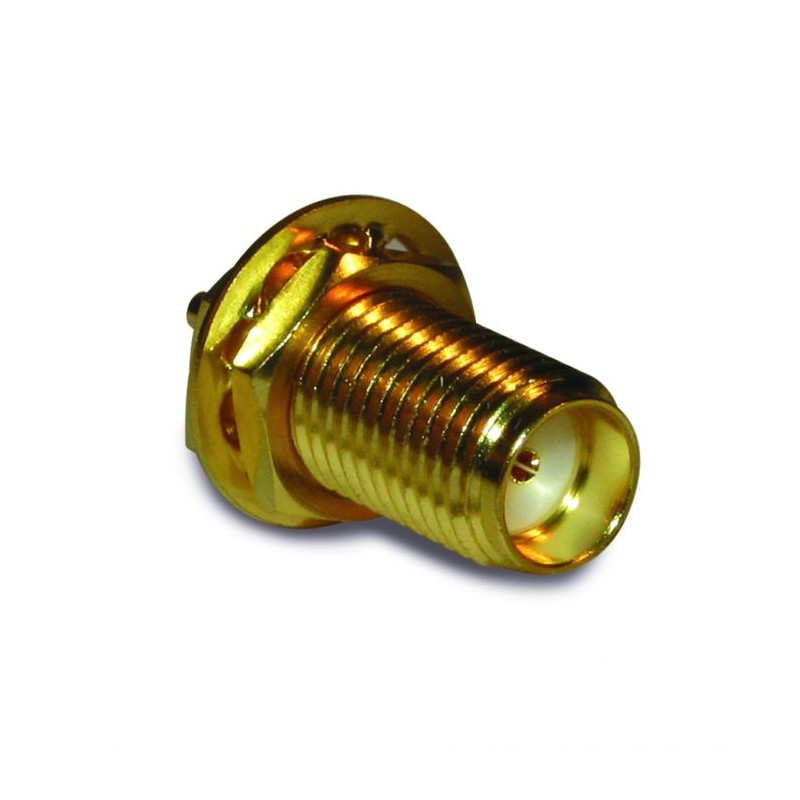 1 pcs - Amphenol RF, jack Bulkhead SMA Connector, Solder Termination, Straight Body