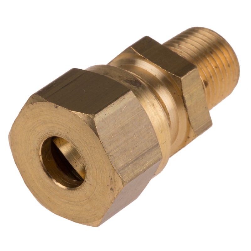 1 pcs - RS PRO In-Line Thermocouple Compression Fitting for Use with Thermocouple, 1/8 BSPT, 1/4in Probe, RoHS Compliant