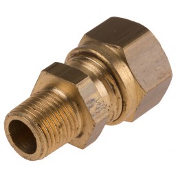 1 pcs - RS PRO In-Line Thermocouple Compression Fitting for Use with Thermocouple, 1/8 BSPT, 1/4in Probe, RoHS Compliant