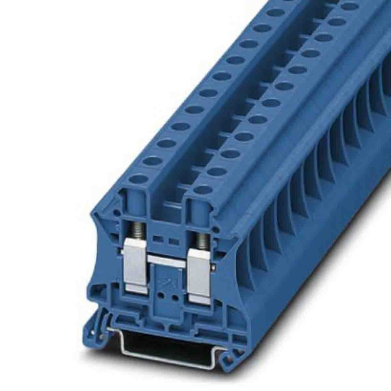 5 pcs - Phoenix Contact UT 10 BU Series Blue Feed Through Terminal Block, 0.5 - 16mm², Single-Level, Screw Termination,