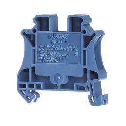 5 pcs - Phoenix Contact UT 10 BU Series Blue Feed Through Terminal Block, 0.5 - 16mm², Single-Level, Screw Termination,