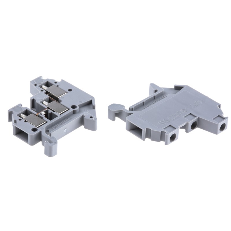 5 pcs - Phoenix Contact MT Series Grey DIN Rail Terminal Block, 0.14 - 1.5mm², Double-Level, Screw Termination, CSA