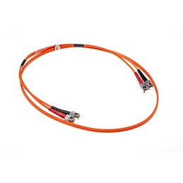 1 pcs - RS PRO ST to ST Duplex Multi Mode OM2 Fibre Optic Cable, 50/125μm, Orange, 1m
