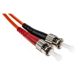 1 pcs - RS PRO ST to ST Duplex Multi Mode OM2 Fibre Optic Cable, 50/125μm, Orange, 1m