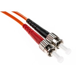 1 pcs - RS PRO ST to ST Duplex Multi Mode OM2 Fibre Optic Cable, 50/125μm, Orange, 1m