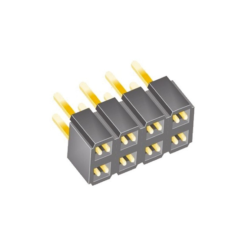 1 pcs - Samtec SLW Series Straight Through Hole Mount PCB Socket, 8-Contact, 2-Row, 2.54mm Pitch, Solder Termination