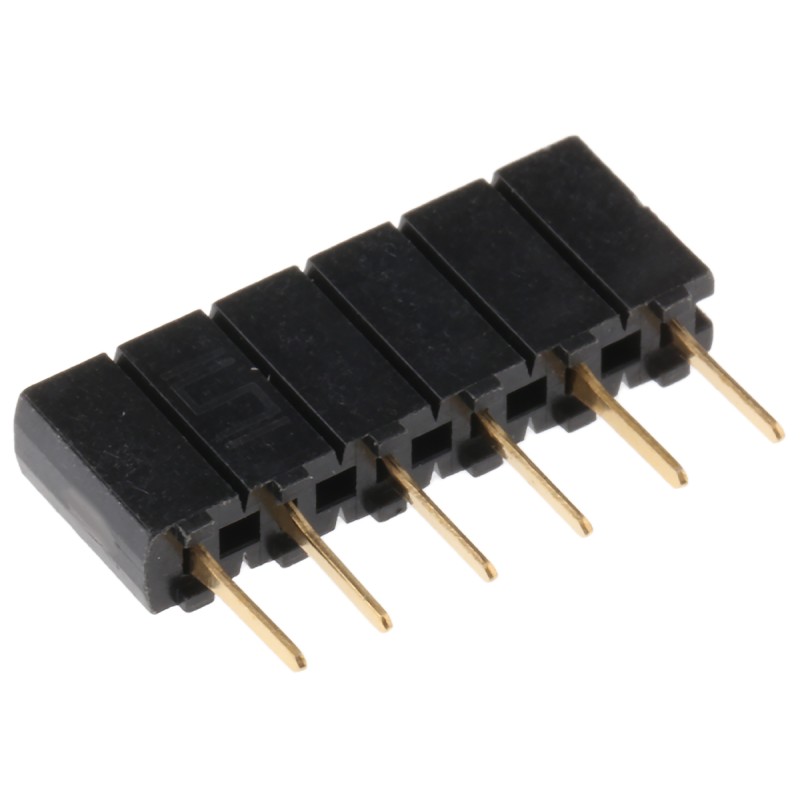 1 pcs - Samtec SSA Series Straight Through Hole Mount PCB Socket, 6-Contact, 1-Row, 2.54mm Pitch, Solder Termination