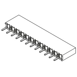 1 pcs - Samtec BCS Series Straight Through Hole Mount PCB Socket, 12-Contact, 1-Row, 2.54mm Pitch, Solder Termination