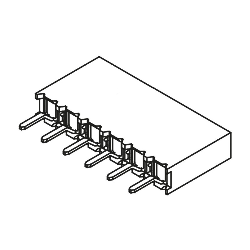 1 pcs - Samtec BCS Series Straight Through Hole Mount PCB Socket, 6-Contact, 1-Row, 2.54mm Pitch, Solder Termination