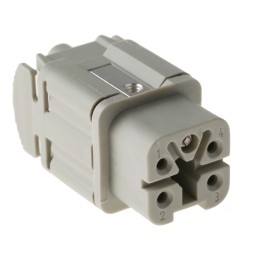 1 pcs - Epic Contact Heavy Duty Power Connector Insert, 10A, Female, H-A Series, 4 Contacts