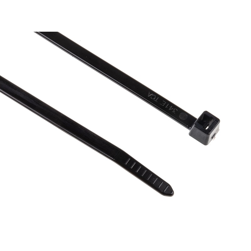 1 Bag of 100 - HellermannTyton Cable Tie, 200mm x 4.6 mm, Black Polyamide 6.6 (PA66), Pk-100
