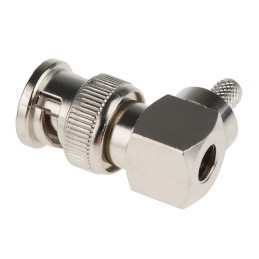 1 pcs - RS PRO, Plug Cable Mount BNC Connector, 50Ω, Crimp Termination, Right Angle Body
