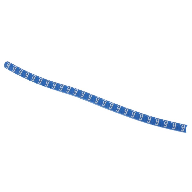 1 Bag of 250 - HellermannTyton Helagrip Slide On Cable Markers, White on Blue, Pre-printed '6', 1 - 3mm Cable