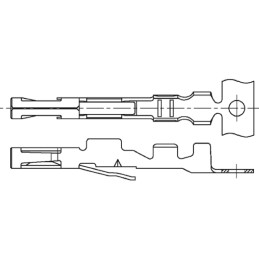 100 pcs - TE Connectivity Dual Line Interlock Series Female Crimp Terminal, 22AWG Min, 20AWG Max