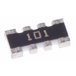 100 pcs - Bourns 100Ω Resistor Array, 4 Resistors, 0.25W total, 1206 (3216M), Convex