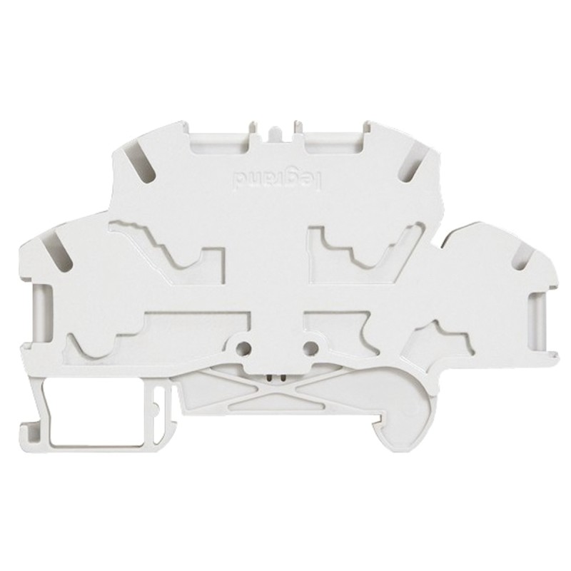 5 pcs - Legrand 372 Series Grey Feed Through Terminal Block, Double-Level, Spring Clamp Termination