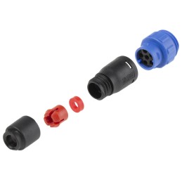1 pcs - Bulgin Circular Connector, 6 Contacts, Cable Mount, Miniature Connector, Socket, Female, IP68, Buccaneer 400 Series