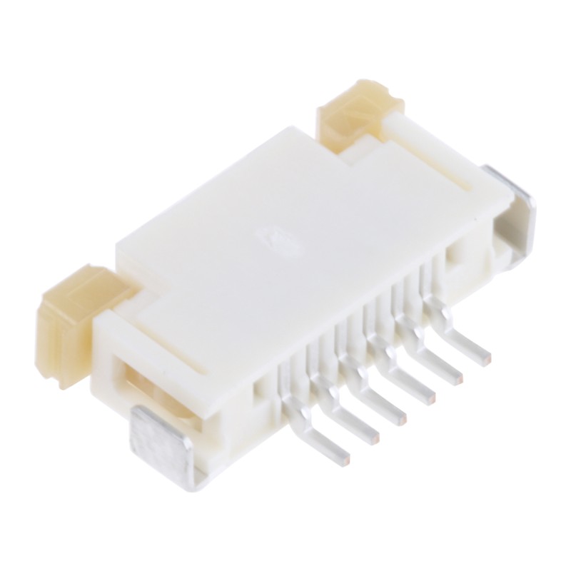 10 pcs - Molex, Easy-On, 52207 1mm Pitch 6 Way Right Angle Female FPC Connector, ZIF Top Contact
